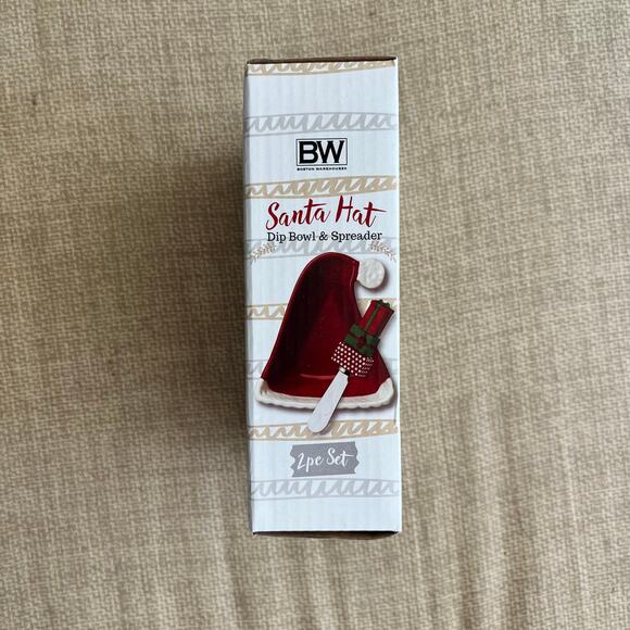 New In Box! Santa Hat Dip Bowl and Spreader by Boston Warehouse | 2 pc set - Picture 3 of 4